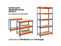 Karat Weitspannregal Schwerlastregal Blau-Orange Traglast 1200 kg 160 x 150 x 80 cm