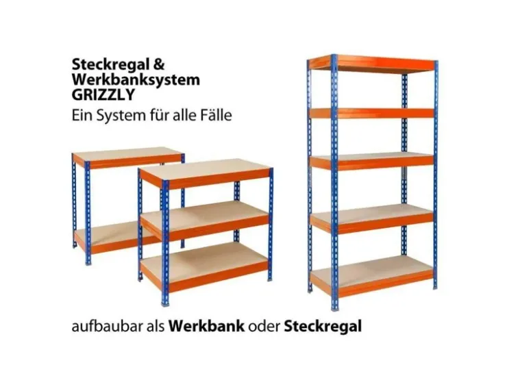Karat Weitspannregal Schwerlastregal Blau-Orange Traglast 1400 kg 200 x 180 x 60 cm* Schwerlastregal