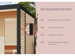 Karibu Saunahaus Seros 3 Anthrazit/Anthrazit* Sitzbänke
