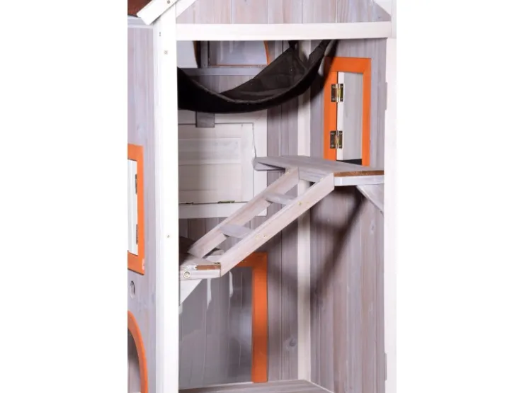 Dobar Katzenhaus "Fancy Cat" aus Holz für draußen und drinnen FSC®
