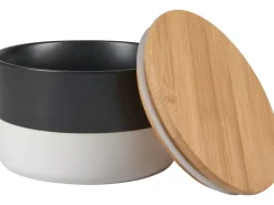 Keramik-Dose mit Deckel Minimalist Zen Ø 12,2 cm Schwarz-Weiß