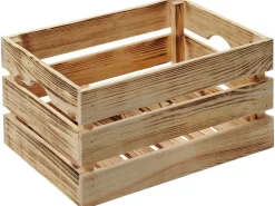 Kesper Holzkiste Kiefer geflammt 23 cm x 30 cm 40 cm 27 l* Flaschenregale