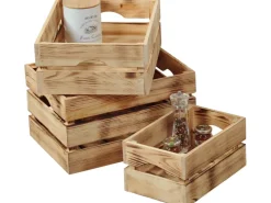 Kesper Holzkiste Kiefer geflammt 15 cm x 30 cm 40 cm 18 l* Flaschenregale
