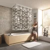 Kleine Wolke Eckduschrollo Grau 132+56 cm x 240 cm* Rollos