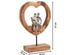 Kobolo Dekofigur Holzdeko Holzfigur SOUL Holz Braun und Metall Silber* Dekorative Figuren