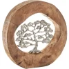 Kobolo Dekofigur Holzdeko Holzfigur VITALITY Holz Metall Silber