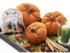 Kobolo Dekokürbis Kürbis aus Textil Set aus 3 Größen Orange* Dekorative Figuren