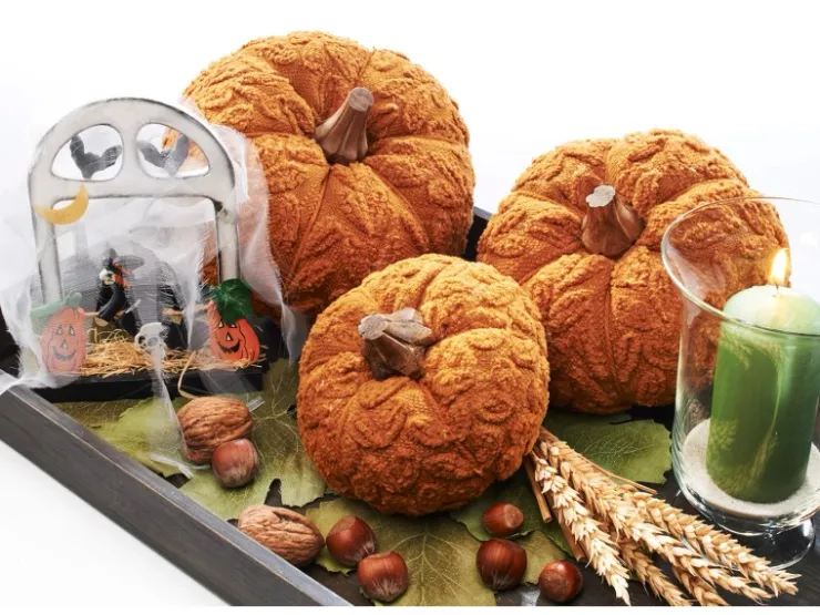 Kobolo Dekokürbis Kürbis aus Textil Set aus 3 Größen Orange* Dekorative Figuren