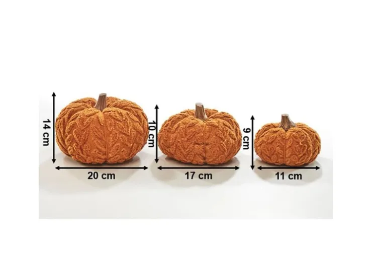 Kobolo Dekokürbis Kürbis aus Textil Set aus 3 Größen Orange* Dekorative Figuren