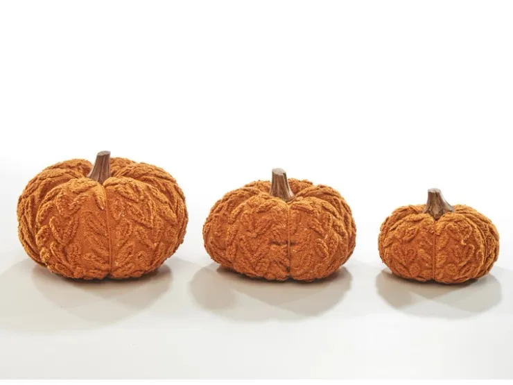 Kobolo Dekokürbis Kürbis aus Textil Set aus 3 Größen Orange* Dekorative Figuren