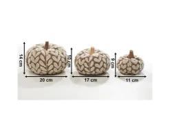 Kobolo Dekokürbis Kürbis aus Textil Set aus 3 Größen Beige* Dekorative Figuren