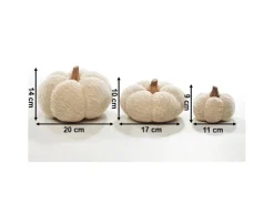Kobolo Dekokürbis Kürbis aus Textil Set aus 3 Größen Weiß
