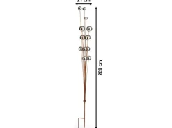 Kobolo Dekostecker Gartenstecker BOULES H209 cm mit 12 Edelstahlkugeln Rostoptik