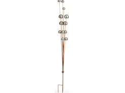Kobolo Dekostecker Gartenstecker BOULES H209 cm mit 12 Edelstahlkugeln Rostoptik
