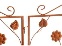 Kobolo Gartenstecker LEAVES 2 Stück Zaun Zaunfeld Rostoptik