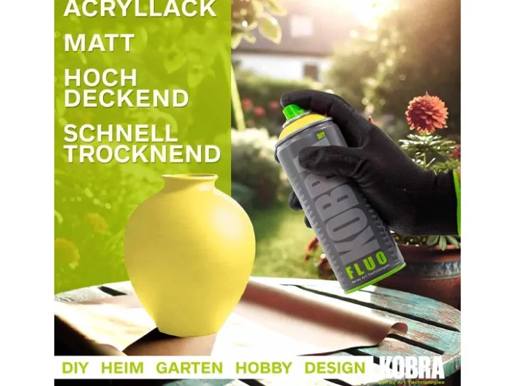 Kobra DIY Fluo Buntlack Spray 400ml Flour Neon Matt* Sprühlacke|Buntlacke
