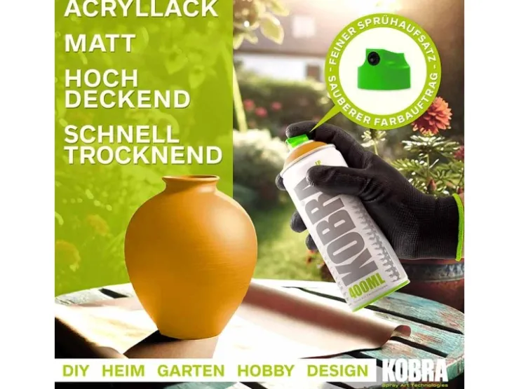 Kobra LP Buntlack Spray 400ml Ocker Matt* Sprühlacke