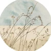 Komar Selbstklebende Runde Tapete Gazon Beige und Blau Ø 125 cm 611169