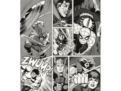 Komar Vinyl-Fototapete Marvel Classic Comic 212 cm x 250 cm Schwarz - Weiß