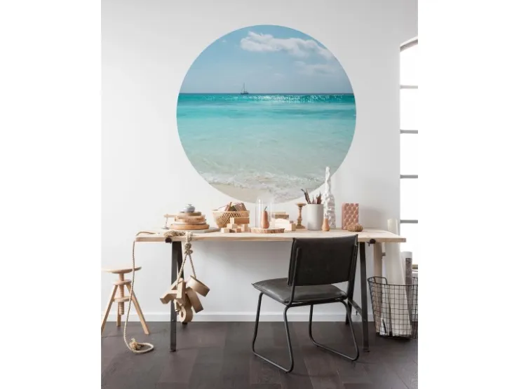 Komar Vliesfototapete Dot Lagoon selbstklebend Ø 125 cm