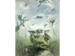 Komar Wandbild Star Wars The Mandalorian Grogu Frogs 30 cm x 40 cm Blau