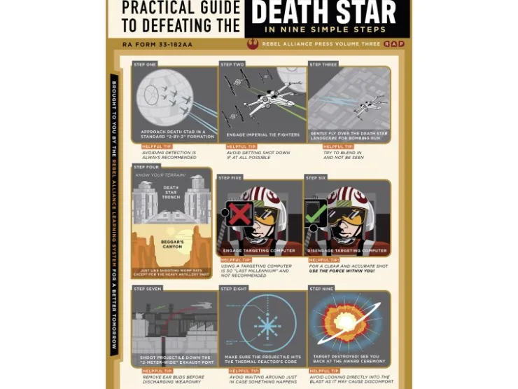 Komar Wandbild Star Wars Death Star Defeating Guide 30 cm x 40 cm Grau* Poster