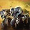 Komar Wandbild Star Wars The Mandalorian Line Up 50 cm x 70 cm Gelb