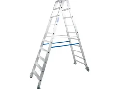Krause Doppelleiter Stabilo 2 x 10 Stufen Fahrbar 235 cm x 82 cm x 197 cm
