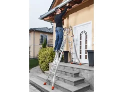 Krause Gelenk-Teleskopleiter TeleMatic 4 x 5 Sprossen 520 cm x 69 cm x 400 cm* Klapptritte