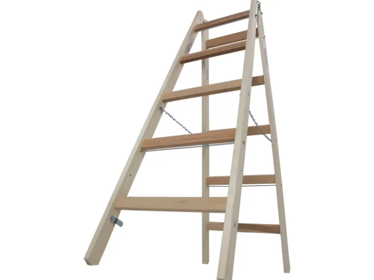 Krause Holz-Doppelleiter Stabilo 2 x 5 Sprossen Braun* Leitern