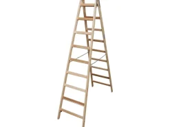 Krause Stabilo Sprossen-Doppel-Leiter Holz 2 x 9 Sprossen