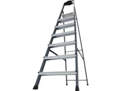 Krause Stehleiter Securo 7 Stufen Eloxiert 210 cm x 53 cm x 128 cm
