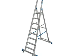 Krause Stehleiter Stabilo mit Traversen Fahrbar 8 Stufen 250 cm x 98 cm x 160 cm