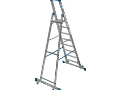 Krause Stehleiter Stabilo mit Traversen Fahrbar 8 Stufen 250 cm x 98 cm x 160 cm