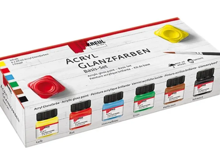 KREUL Acryl Farbe Glänzend Basis Set 6 x 20 ml* Künstlerfarben