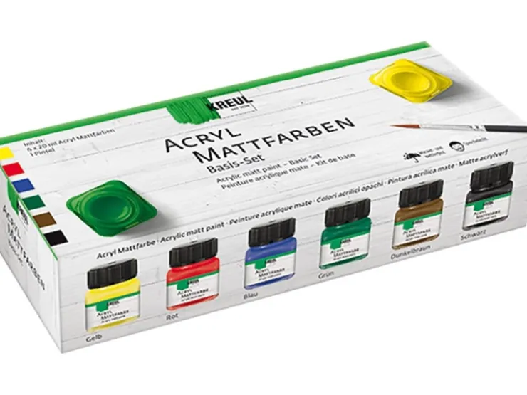 KREUL Acryl Farbe Matt Basis Set 6 x 20 ml* Künstlerfarben