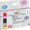 KREUL Textil Marker Glitter medium 5er Set