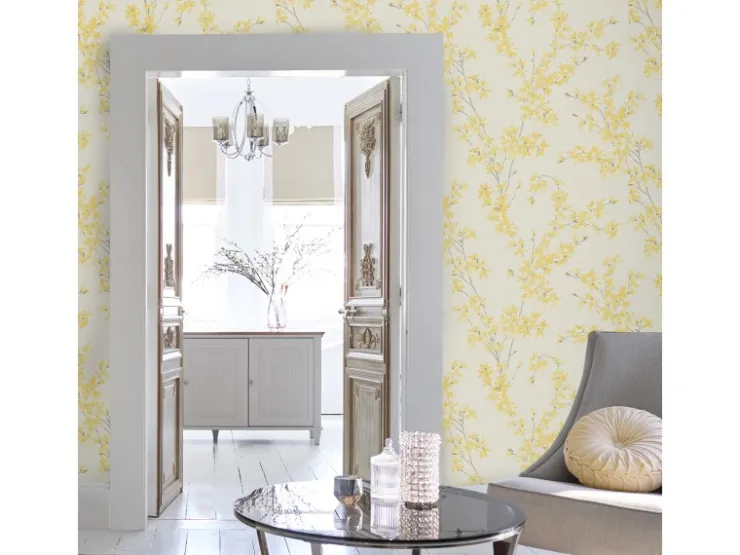 Laura Ashley Vliestapete Forsythia Sunshine 10,05 x 0,52 m* Tapetenmuster