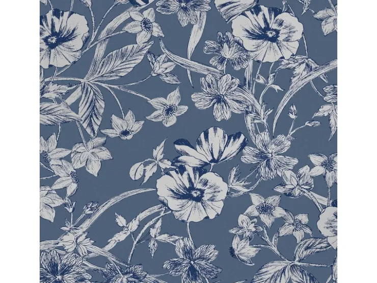 Laura Ashley Vliestapete Summerhill Midnight Blue Blau FSC®* Tapetenmuster