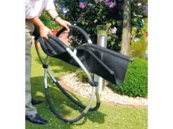 Leco Schaukelstuhl klappbar Schwarz/Beige/Silber