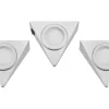 LED-Unterbauleuchte Dreieck 3er-Set Silber 3 W EEK: G* Vitrinen