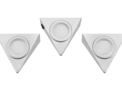 LED-Unterbauleuchte Dreieck 3er-Set Silber 3 W EEK: G* Vitrinen