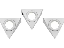 LED-Unterbauleuchte Dreieck 3er-Set Silber 3 W EEK: G* Vitrinen