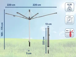 Leifheit Wäschespinne Linomatic Plus 60m Leine Wäscheständer höhenverstellbar* Bettwäsche