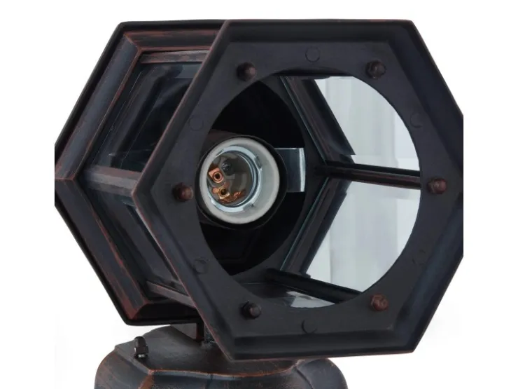 Lindby Laterne Daaje 10012817 Vintage Industriell in Braun aus Aluminium 1-flammig E27