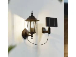 Lindby LED Solarleuchte Außen Laterne Sayata 10020118 Spritzwassergeschützt Modern in Schwarz aus Aluminium 1-flammig* Laternen