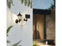 Lindby LED Solarleuchte Außen Laterne Sayata 10020118 Spritzwassergeschützt Modern in Schwarz aus Aluminium 1-flammig* Laternen