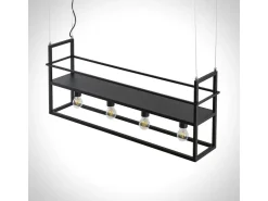 Lindby Pendelleuchte Grisela 9626896 Modern in Schwarz aus Metall 4-flammig E27 Wohnzimmerleuchte* Regale Schwarz