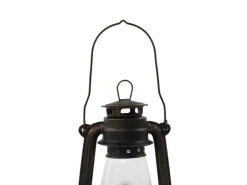 Lindby Tischlampe Laterne Raisa 9624812 Retro Vintage Antik in Braun aus Metall 1-flammig E14 Wohnzimmerleuchte