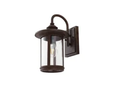 Lindby Wandleuchte Außen Laterne Zayn 10036407 Retro Vintage Antik in Braun aus Aluminium 1-flammig E27* Laternen